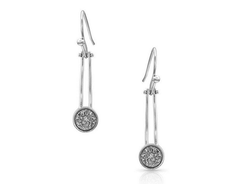 Montana Silversmiths Druzy Gong Stone Dangle Earri