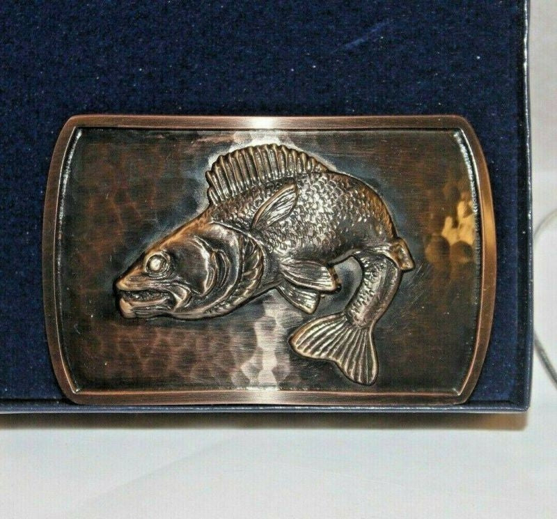 Montana Silversmiths Hammered CBB Walleye Belt Buc