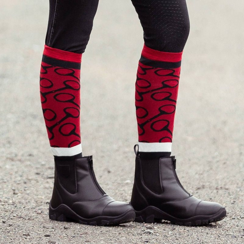 Horze Jacquard Knit Riding Knee Socks 6-7.5 Beetle