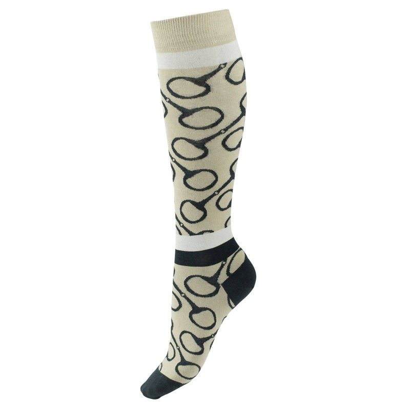 Horze Jacquard Knit Riding Knee Socks 6-7.5 Beetle