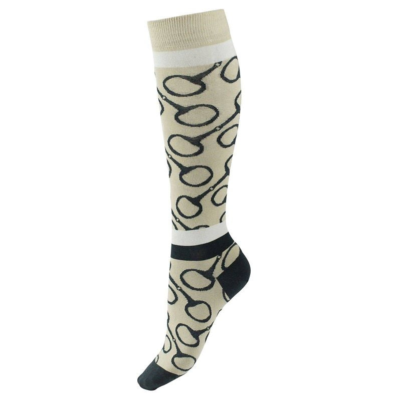 Horze Jacquard Knit Riding Knee Socks 6-7.5 Beetle