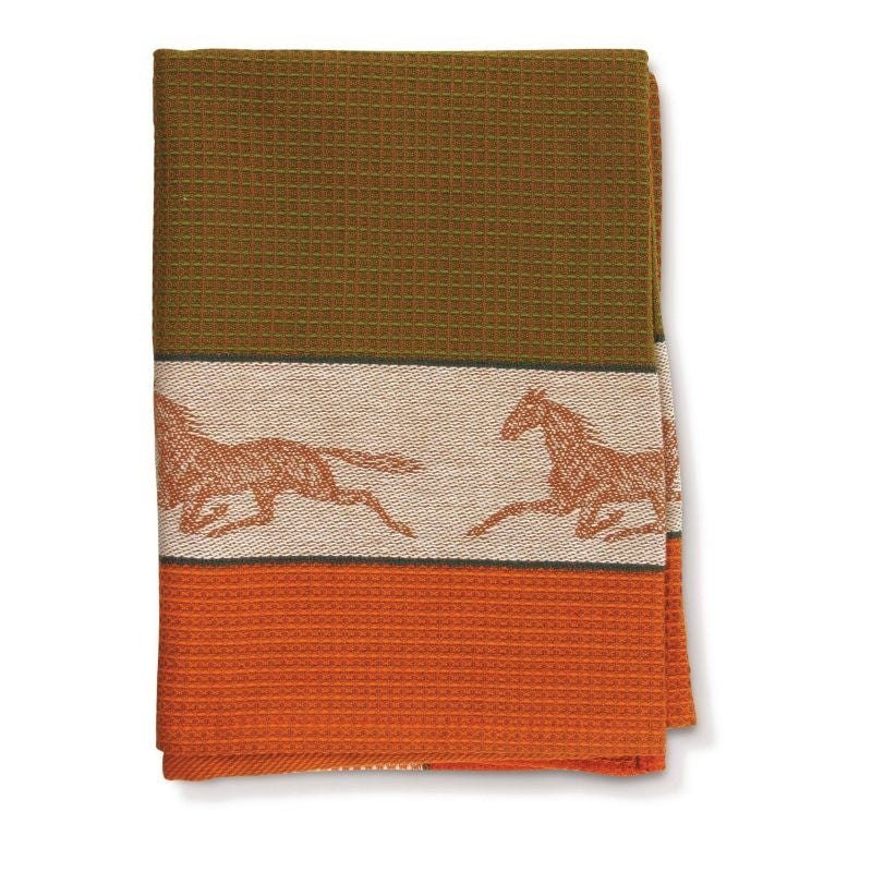 Autumn Horse Waffle Weave Kitchen Towel 29" X 20"