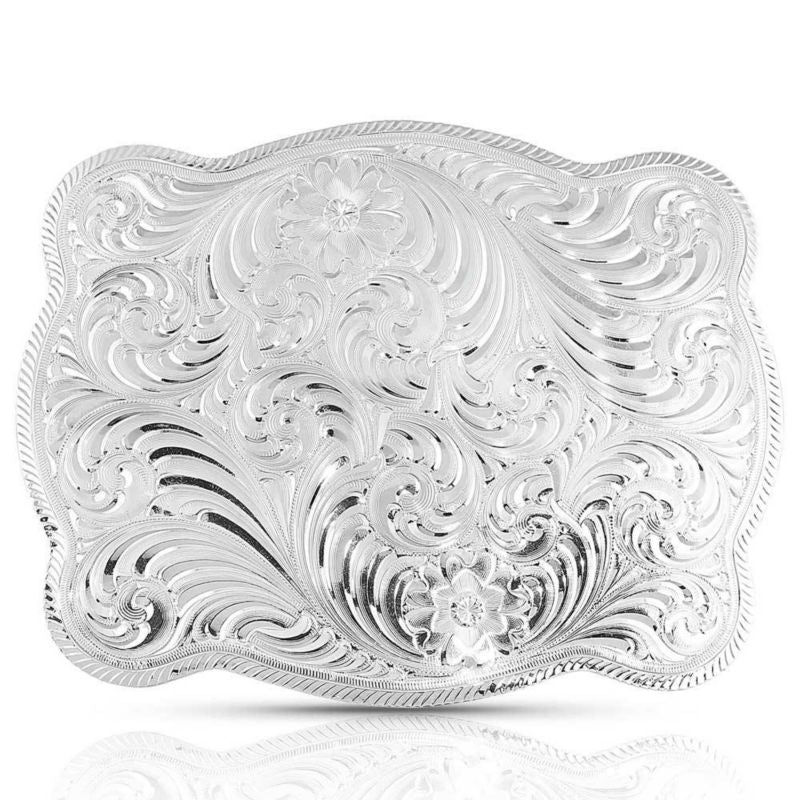 Montana Silversmiths Simple Scalloped Silver Buckl
