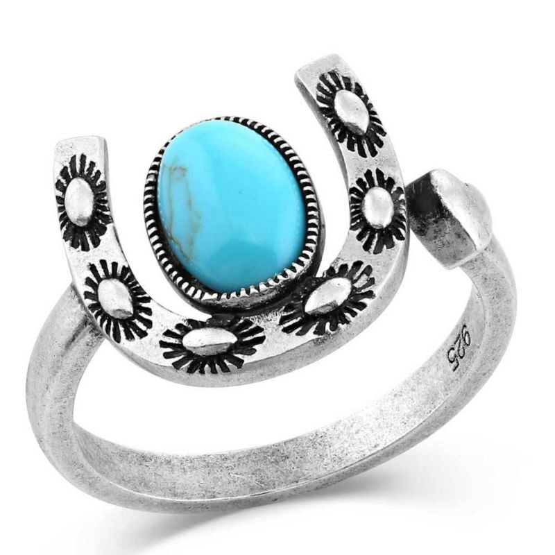 Montana Silversmiths Within Luck Turquoise Horsesh