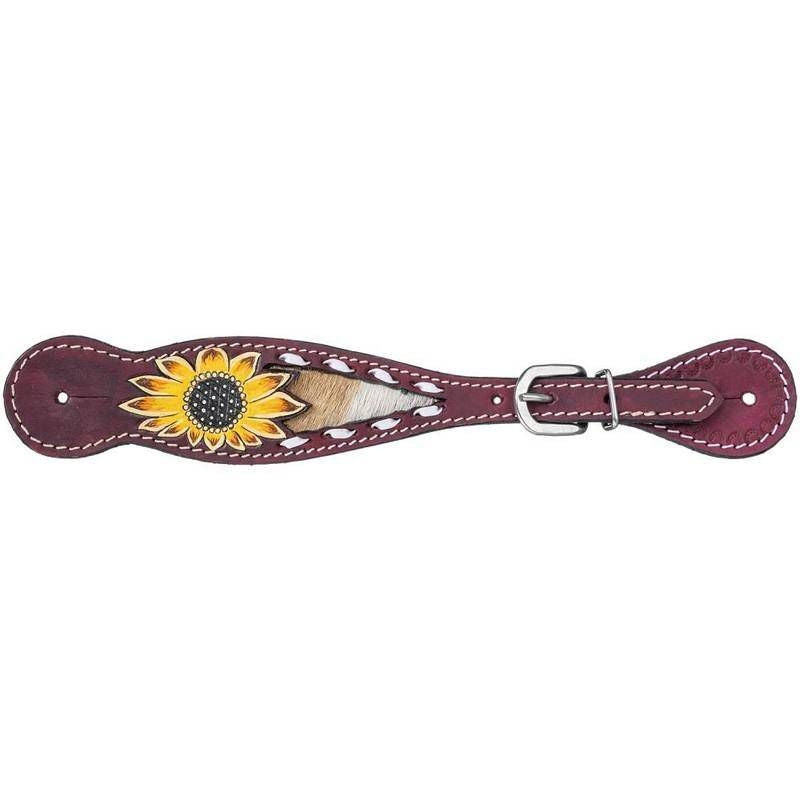 Tough1 Sunflower/Hair-On Spur Straps Latigo