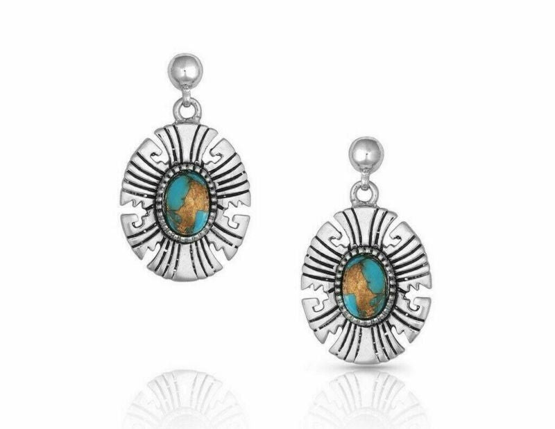 Montana Silversmiths Geometric Turquoise Stone Ear