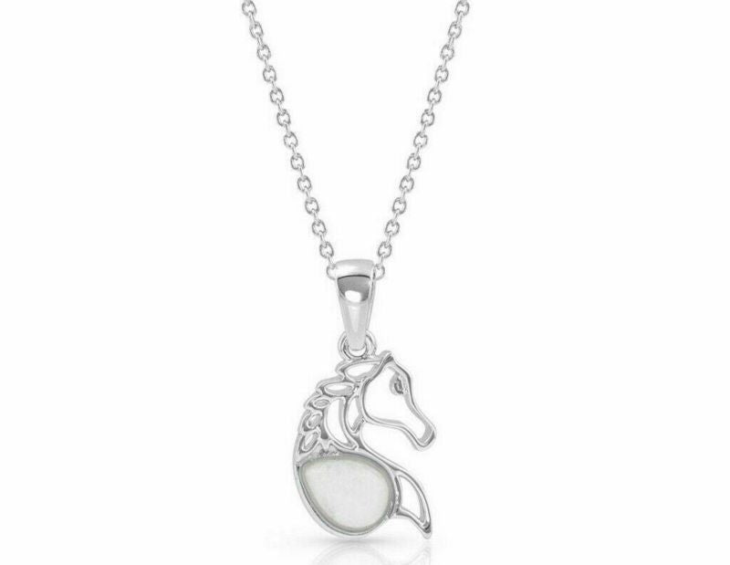 Montana Silversmiths Equine PeaceNecklace 19" Silv