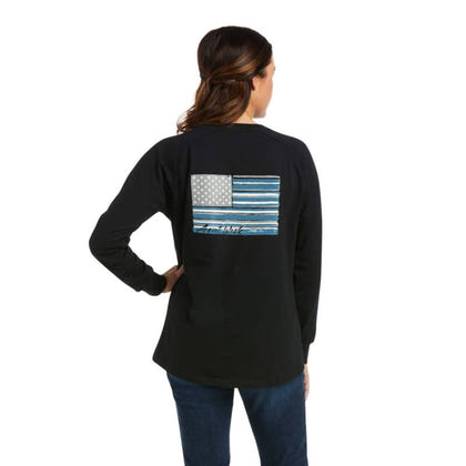 Ariat Ladies Rebar CottonStrong Brand Flag T-Shirt