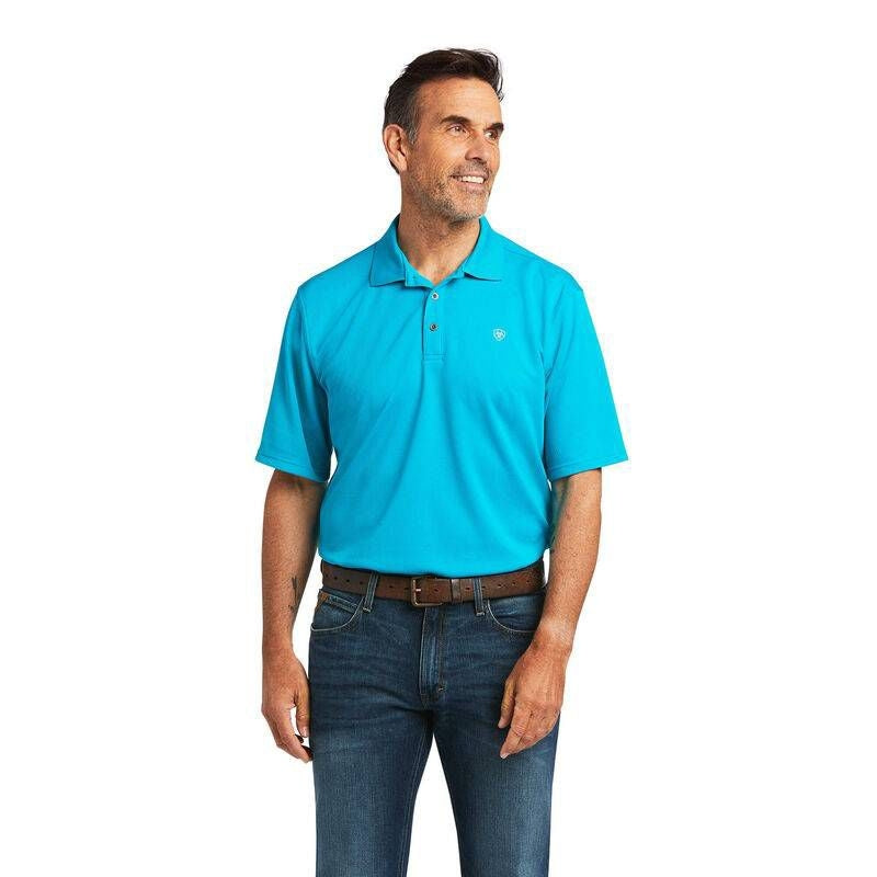 Ariat Mens Ambition Polo Shirt Medium Carbon Zero