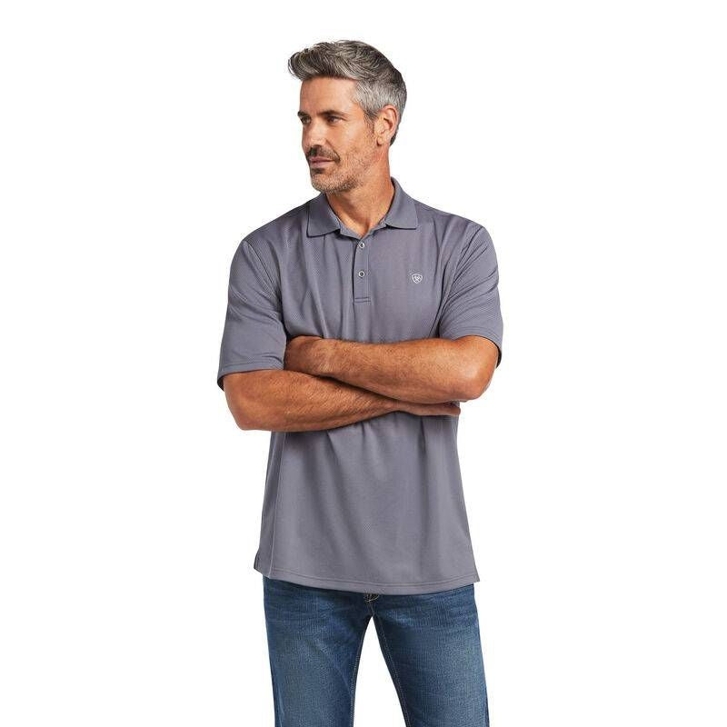 Ariat Mens Ambition Polo Shirt Medium Carbon Zero