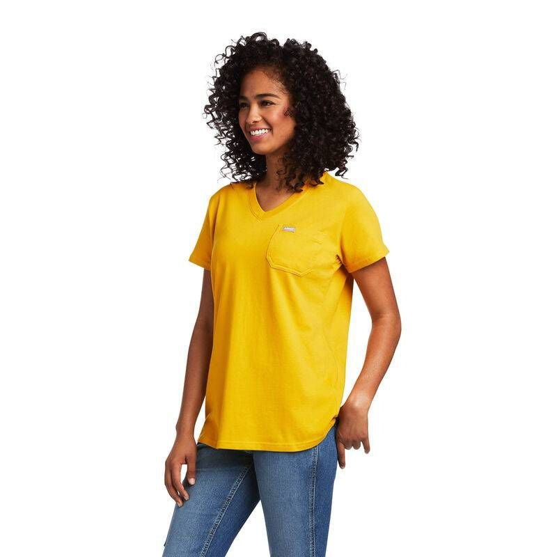 Ariat Ladies Rebar Cotton Strong V-Neck Short Slee