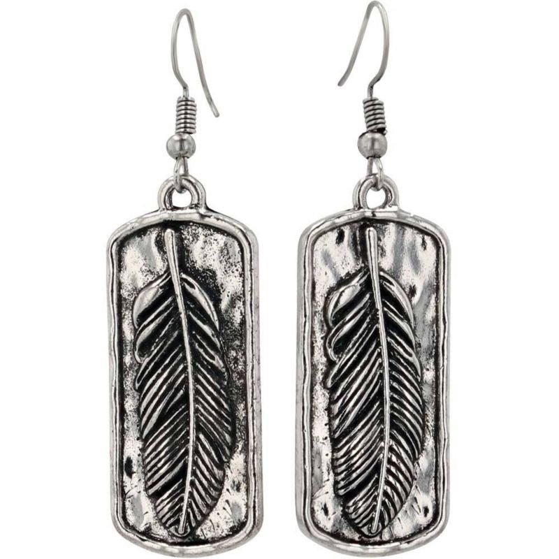 Montana Silversmiths Feather Imprint Attitude Earr