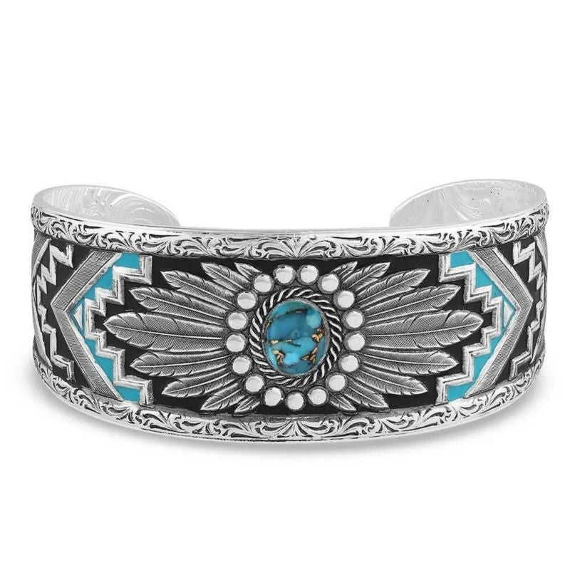 Montana Silversmiths Blue Spring Turquoise Cuff Br