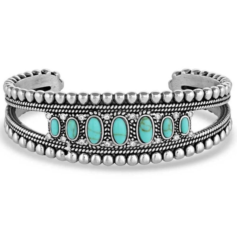 Montana Silversmiths Lucky Roads Turquoise Cuff Br