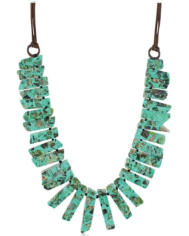 Montana Silversmiths Chunky Jade Leather Necklace