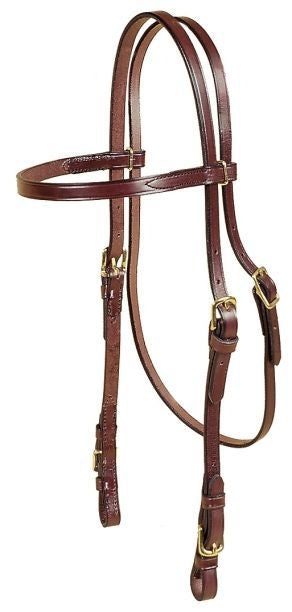 Brow Band Headstall Bit Ends 5/8in Bk/Gry