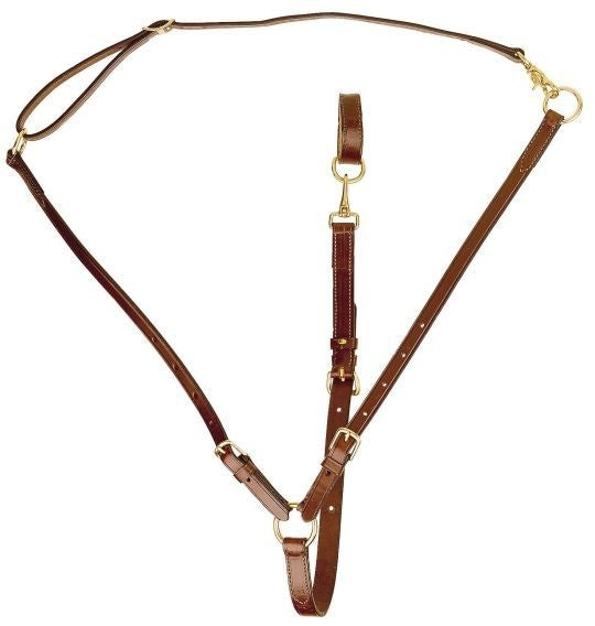 Tory Adj Training Martingale Brass Hardware Blk