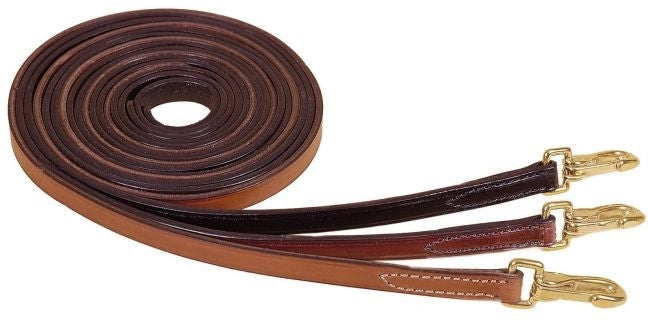 Split Reins - Brass Snap Ends 5/8in x 7FT Bk/Gry