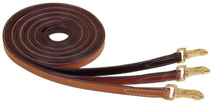 Split Reins - Brass Snap Ends 5/8in x 7FT Bk/Gry
