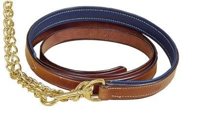 Tory 1In Padded Lead With Brass Chain Black/Black