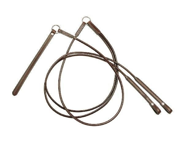 Tory Full Rolled Romel Reins - Nickel Hardware Blk