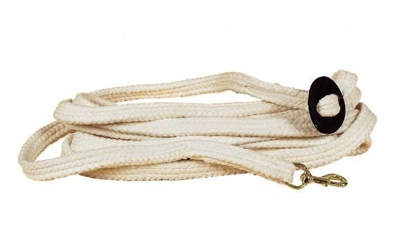 Tory Flat Braided Rope Lunge Brass Snap 25Ft Blk