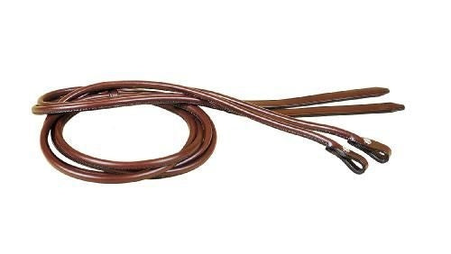 Tory Fully Rolled Reins-Chicago Screw Bit Ends Brn