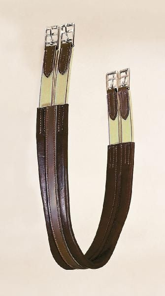 Tory Contour English Girth with Elastic 44 Oakbark