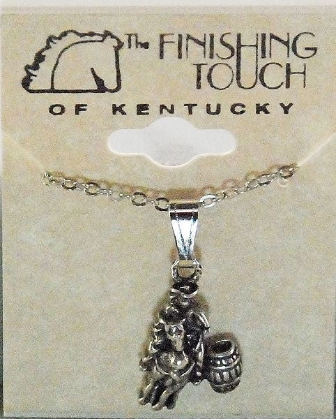 Barrel Racer Fashion Necklace 1in Silver