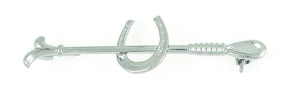 Finishing Touch Horseshoe with Crop Stock Pin 2in