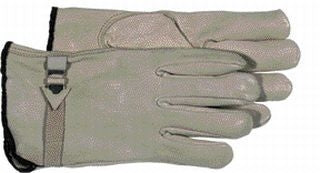 Grain Leather Buckle/Strap Garden Gloves XL White