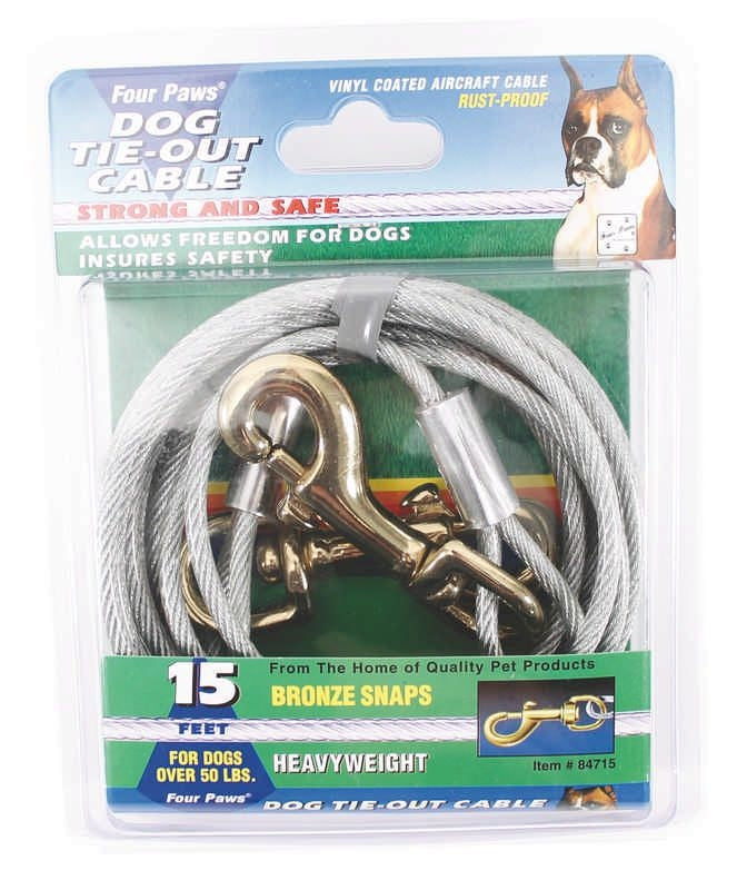 Tie Out Cable For Dogs 10 Ft Silver