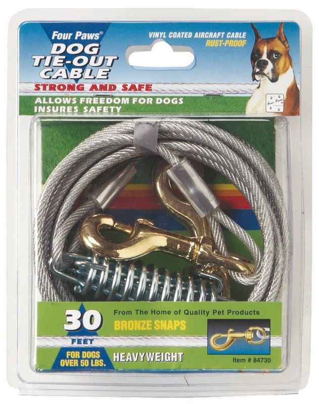 Tie Out Cable For Dogs 10 Ft Silver