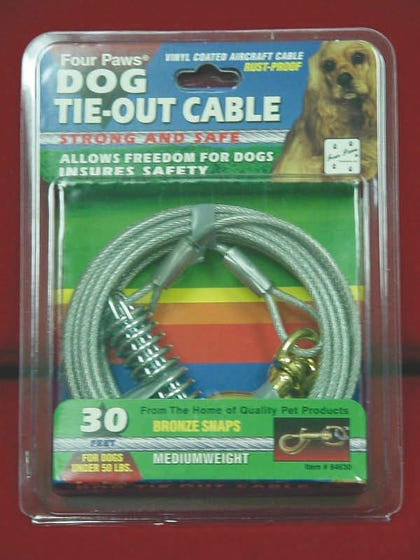 Medium Weight Tie Out Cable For Dogs 10 Ft Red