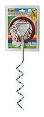 Spiral Tie Out Stake WCable 6.5 x1.5 x23.25 Chrome