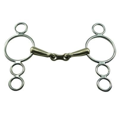 Silver Continental Solid French Link Gag Bit 5.5