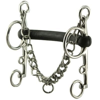 Coronet Hard Rubber Mullen Mouth Pelham Bit 5.5