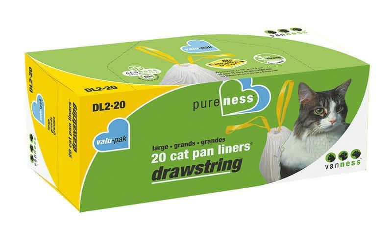 Drawstring Cat Litter Pan Liners LG-20pack Ivory