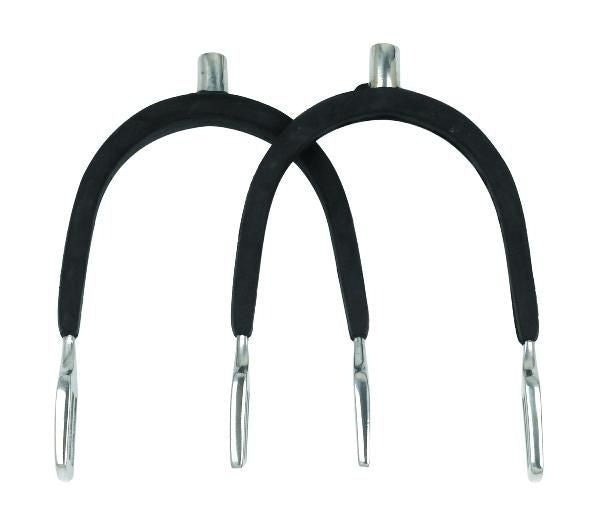 Perris Ladies Rubber Covered Spurs 1/2 Bk/Wh