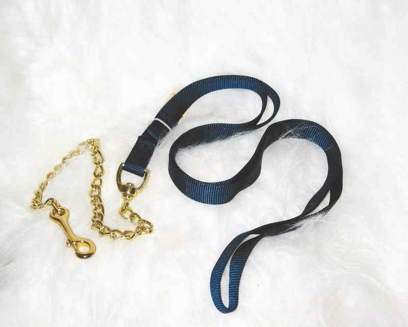 Nylon Lead With Chain For Horses 7ft Brn