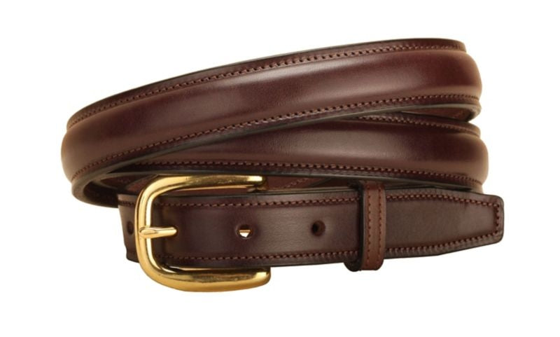 Tory Leather Leather Round Raised Belt 34 Oakbark