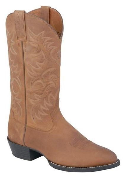 Ariat Mens Heritage R Toe Distressed Brown