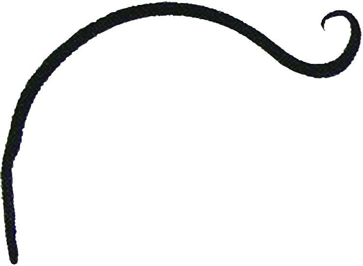 Hookery Curved Hanger Upturn Hook 9in Black
