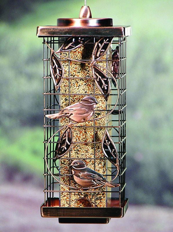 Caged Tube Squirrel-Resistant Feeder Silver