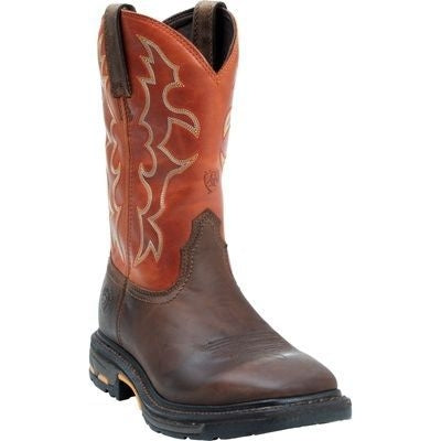 Ariat Mens Workhog Wide Sq Toe Boot 10.5-D Brown