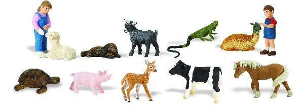 Safari Horses Toobs - Petting ZooBk/Wh
