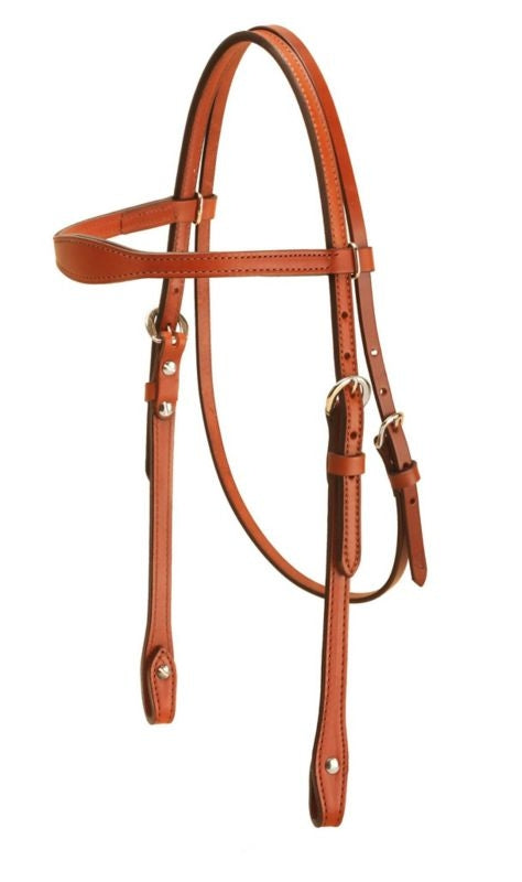 Tory Flared Brow Headstall 5/8in Horse Bk/Gry