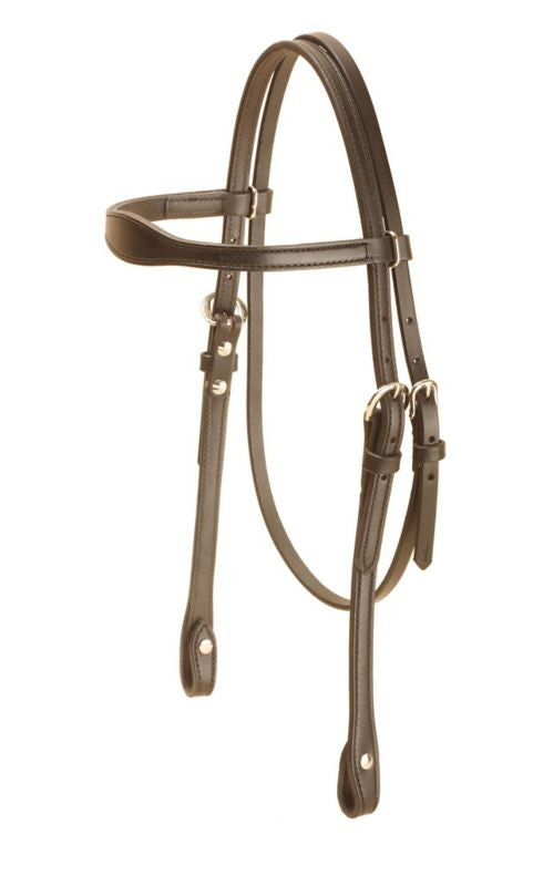Tory Flared Brow Headstall 5/8in Horse Bk/Gry