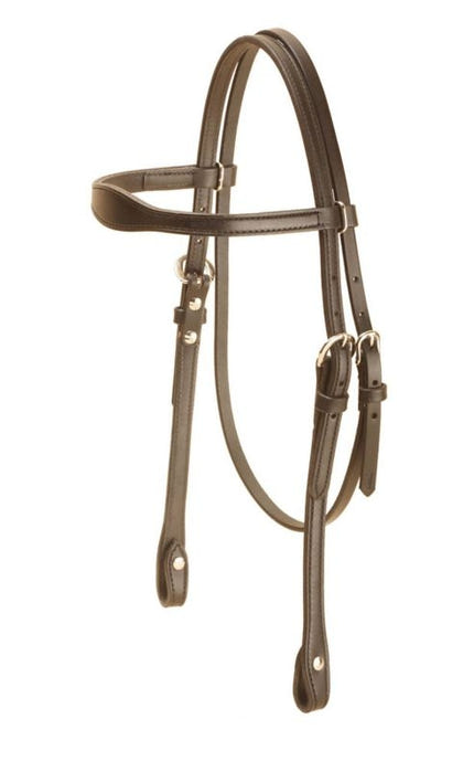 Tory Flared Brow Headstall 5/8in Horse Bk/Gry