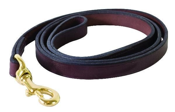 Perris Plain Leather Dog Leash 3/4 x 5ft Black